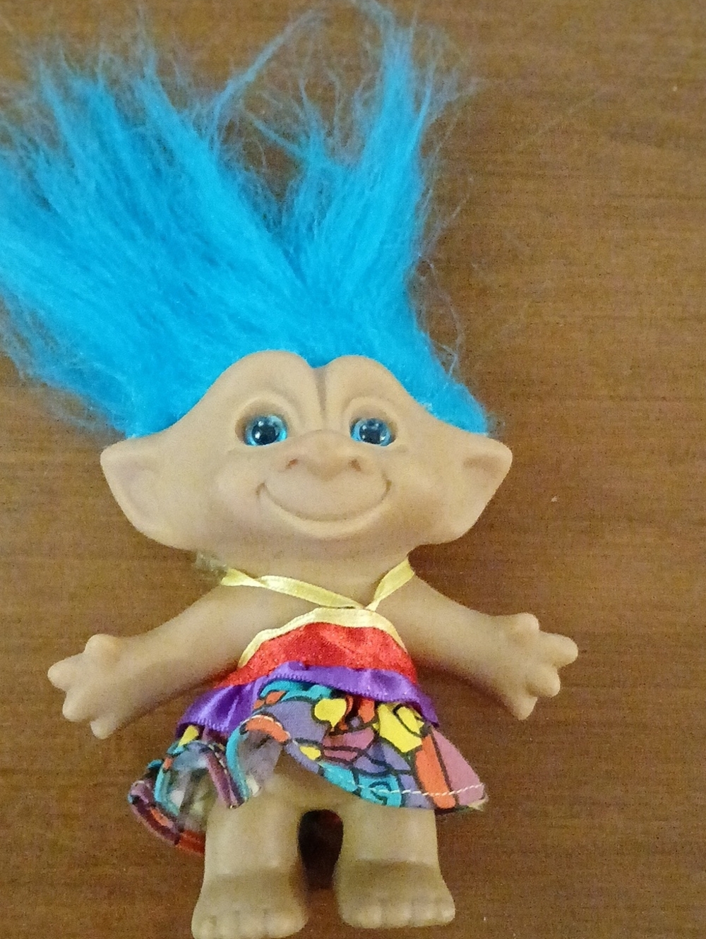 Blue-Haired Kids Troll Doll Vintage - Ace Novelty Blue Gem Stomach Retro